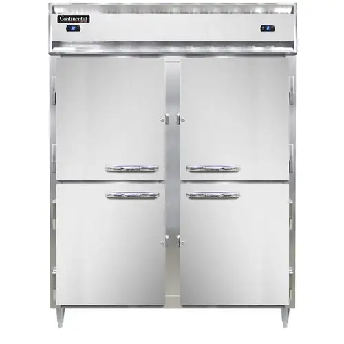 Continental D2RFESNSAHD 57" Designer Line Two Section Commercial Combo Refrigerator Freezer - Solid Doors, Dual Temp, 115v