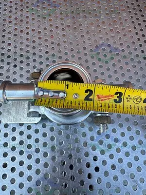 USED BS&B FR-C SAFETY HEAD 1" FITTING W/ 45 PSIG RUPTURE DISC,  3/4" TEE FITTING
