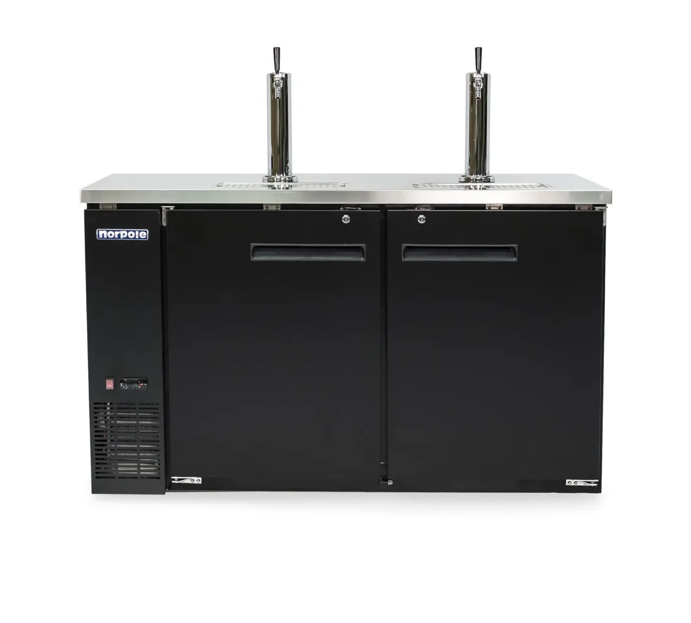 Magic Chef 61 IN. 16 CU. FT. 2 DOOR DIRECT DRAW BEER KEGERATOR DISPENSER WITH DOUBLE TAP IN BLACK