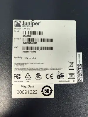 Juniper Networks SRX-210 Secure Serv. Gateway VPN Firewall SRX210B (3.2.1)