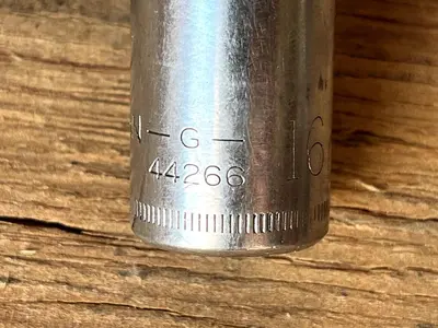 Craftsman Vintage 1/2" Drive 16MM 12 Point Shallow Socket Metric 44266 G USA