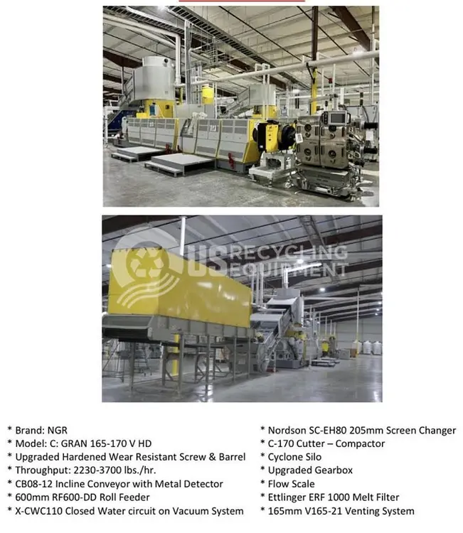 Used NGR C: GRAN 165-170 V HD PELLETIZING SYSTEM Misc Recycling | US Recycling Equipment #474957
