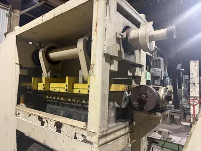 48” WIDE x 30 HP MECHANICAL IN-LINE COIL PRESS & SHEAR WITH PLC VARIABLE SPEED DRIVE: STOCK #22968