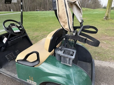 (1) 2015 E-Z-Go golf cart with a Kawasaki gas engine, includes Club canopy and ball washer, fold-dow...