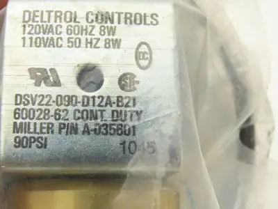 Miller 035601 2 Way Valve Gas Solenoid 1/4" IPS Port  x 1/8" Orifice 115 VAC