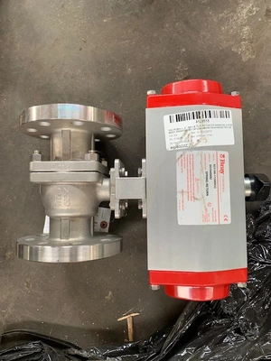 2"-300# Flow-Tek Ball Valve with Pneumatic Actuator, Stainless, New Storeroom Spare