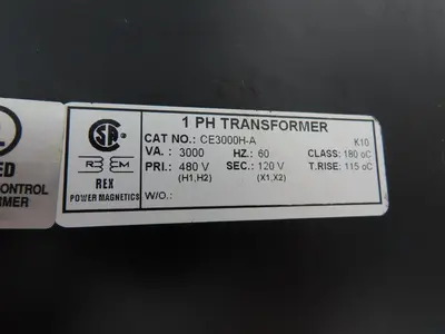 Rex Power Magnetics Stepdown Transformer 3kva 1Ph HV480 - LV120
