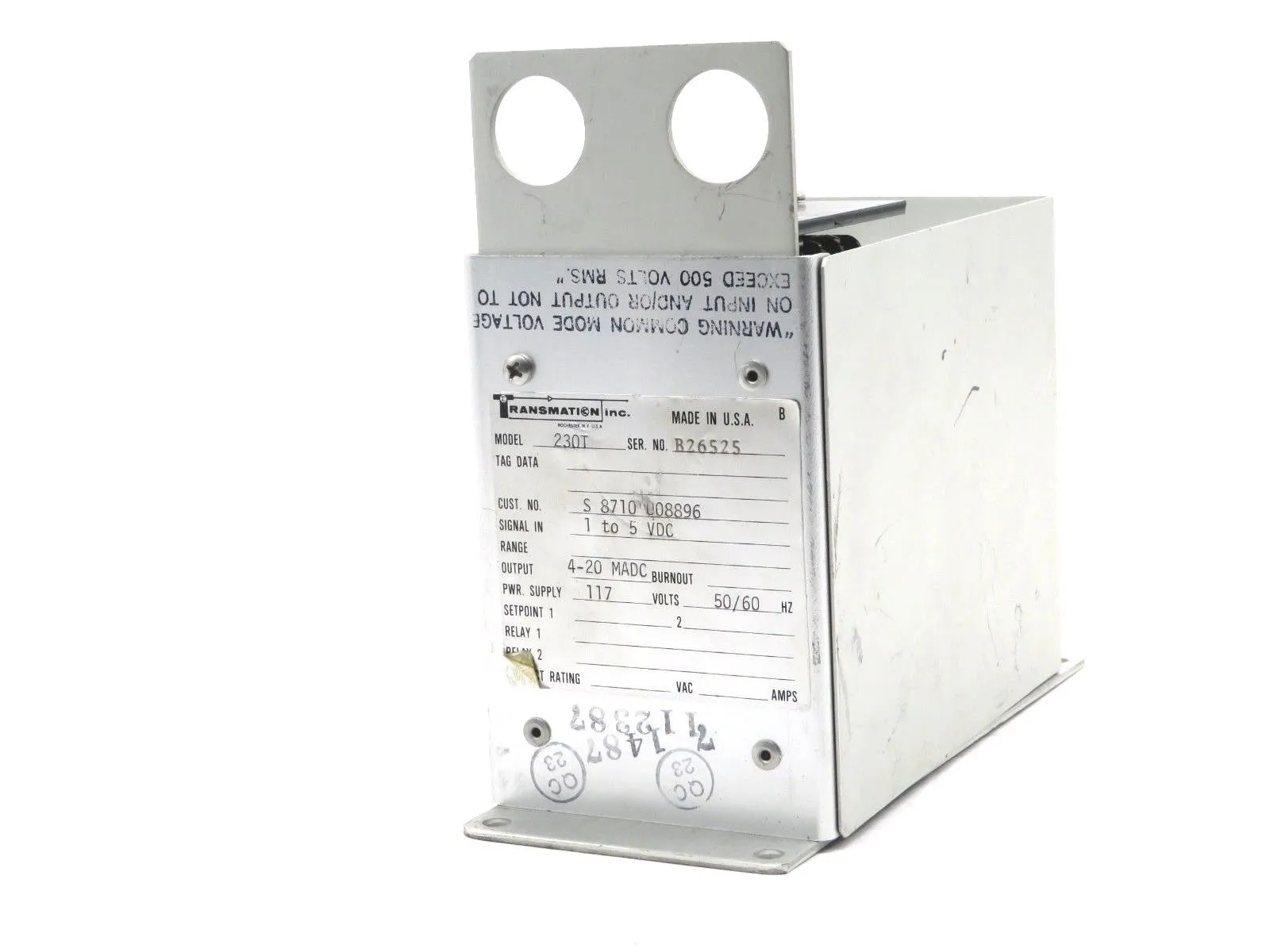 NEW TRANSMATION 230T TRANSMITTER 4-20 MADC 50/60 HZ