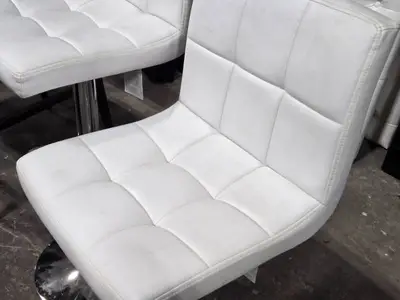 Lot of (2) 45" Faux Leather Swivel Bar Chairs | Adjustable