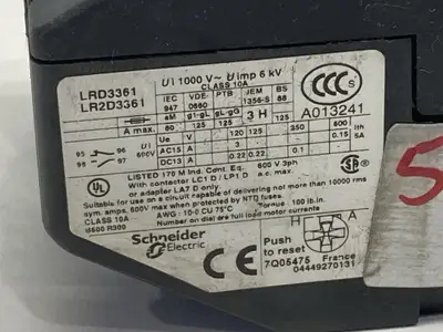 LR2D3361 | Schneider Electric  TeSys Deca Thermal Overload Relay 55-70A - Used