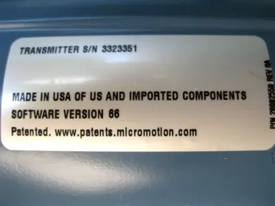 Used Micro Motion 2700 R12 BB AEZZZ Sensors New Hampshire US | Bitter End Trading #1452909