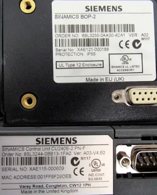 USED SIEMENS 6SL3224-0BE23-0UA0 POWER MODULE 240 6SL3203-0CD21-0AA0