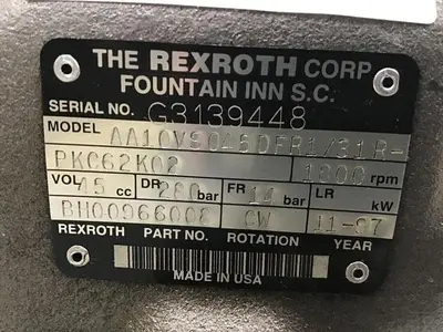 USED REXROTH AA10VS045DFR131RPKC62K02