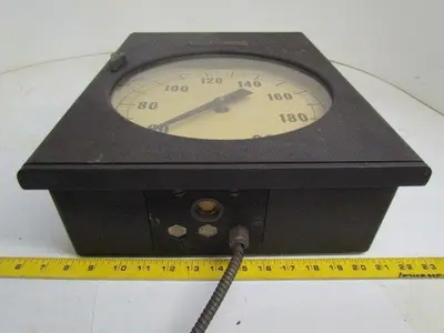 The Brown Instrument Co. Model 645120 50-200 Degree F Vintage Thermometer12"Face