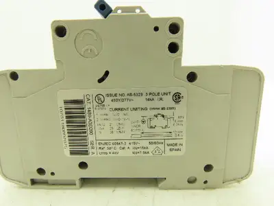Allen Bradley 1489-A3D030 Circuit Breaker 20A 3 Pole 480Y/277 VAC Ser A Lot of 8