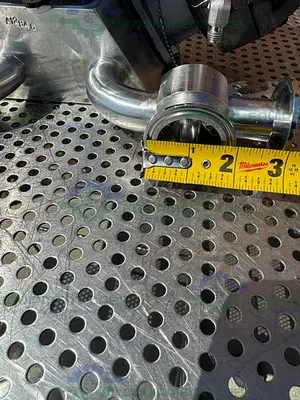 USED 3 ITT PURE FLO ADVANTAGE STAINLESS STEEL DIAPHRAGM VALVE W/ 1" SANITARY FITTINGS