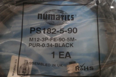 NEW NUMATICS M12-3P-FE-90-5M-PUR-0.34-BLACK