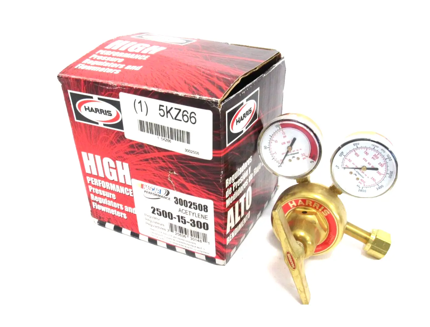 NEW HARRIS 2500-15-300 ACETYLENE REGULATOR 3002508 250015300 5KZ66