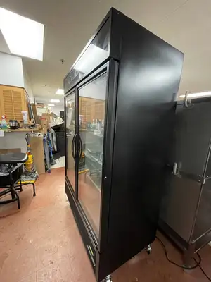 Used True Used 2019 True GDM-49 2 Door Glass Reach-In Merchandising Cooler Refrigerator Display Refrigerators Illinois US | Falcon Restaurant Supply #1375670