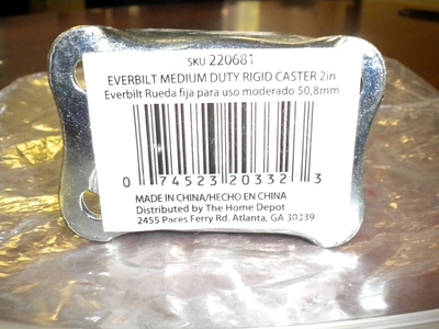 USED Everbillt MEDIUM DUTY RIGID 2" CASTER WHEEL