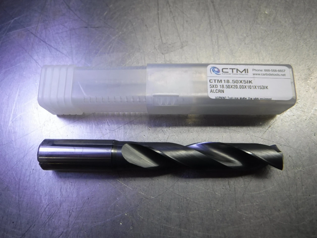 CTMI 18.50mm Coolant Thru Carbide Drill 5xd 18.5X20.0X101X153IK ALCRN (LOC3233B)