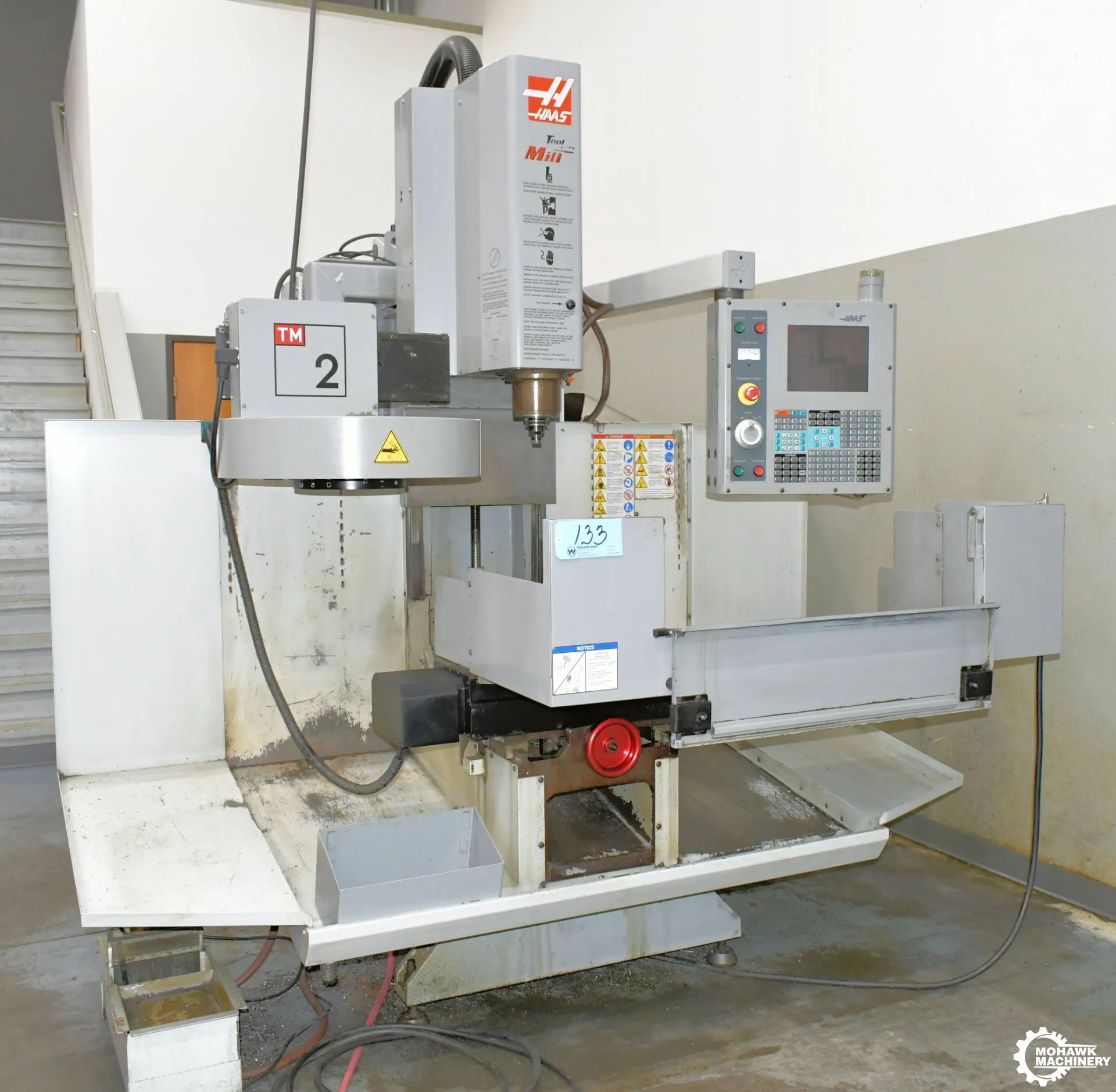 TM-2 HAAS CNC "TOOLROOM" VERTICAL MILL MACHINING CENTER w/20-POSITION AUTOMATIC TOOL CHANGER - RIGID TAPPING - SINGLE OR THREE PHASE OPERATION