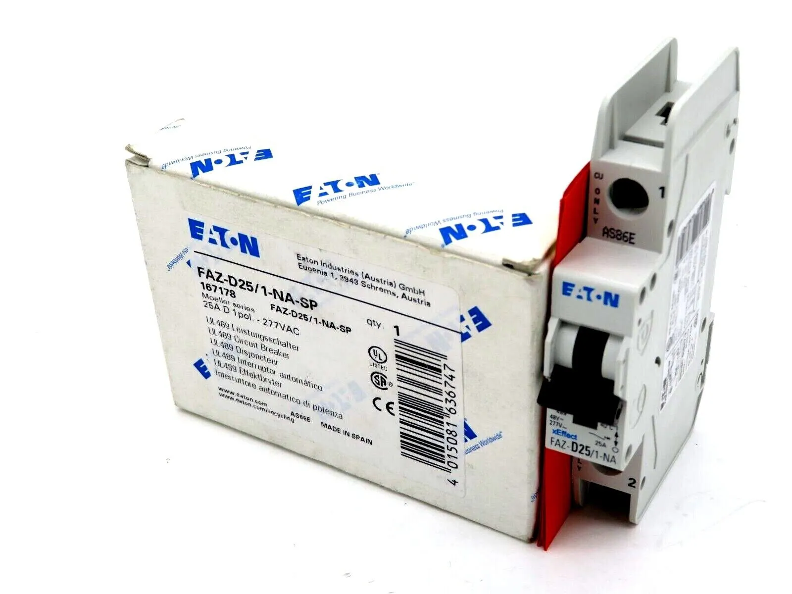 NEW EATON FAZ-D25/1-NA-SP CIRCUIT BREAKER FAZD251NASP