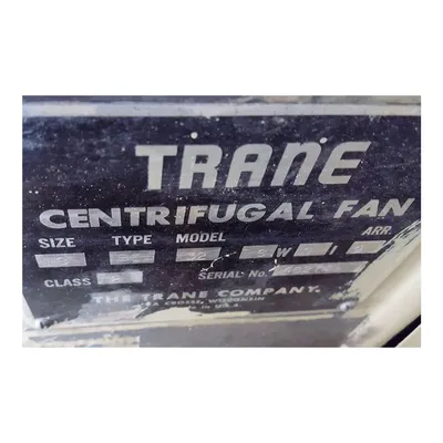 Used Trane Centrifugal Fan Blower