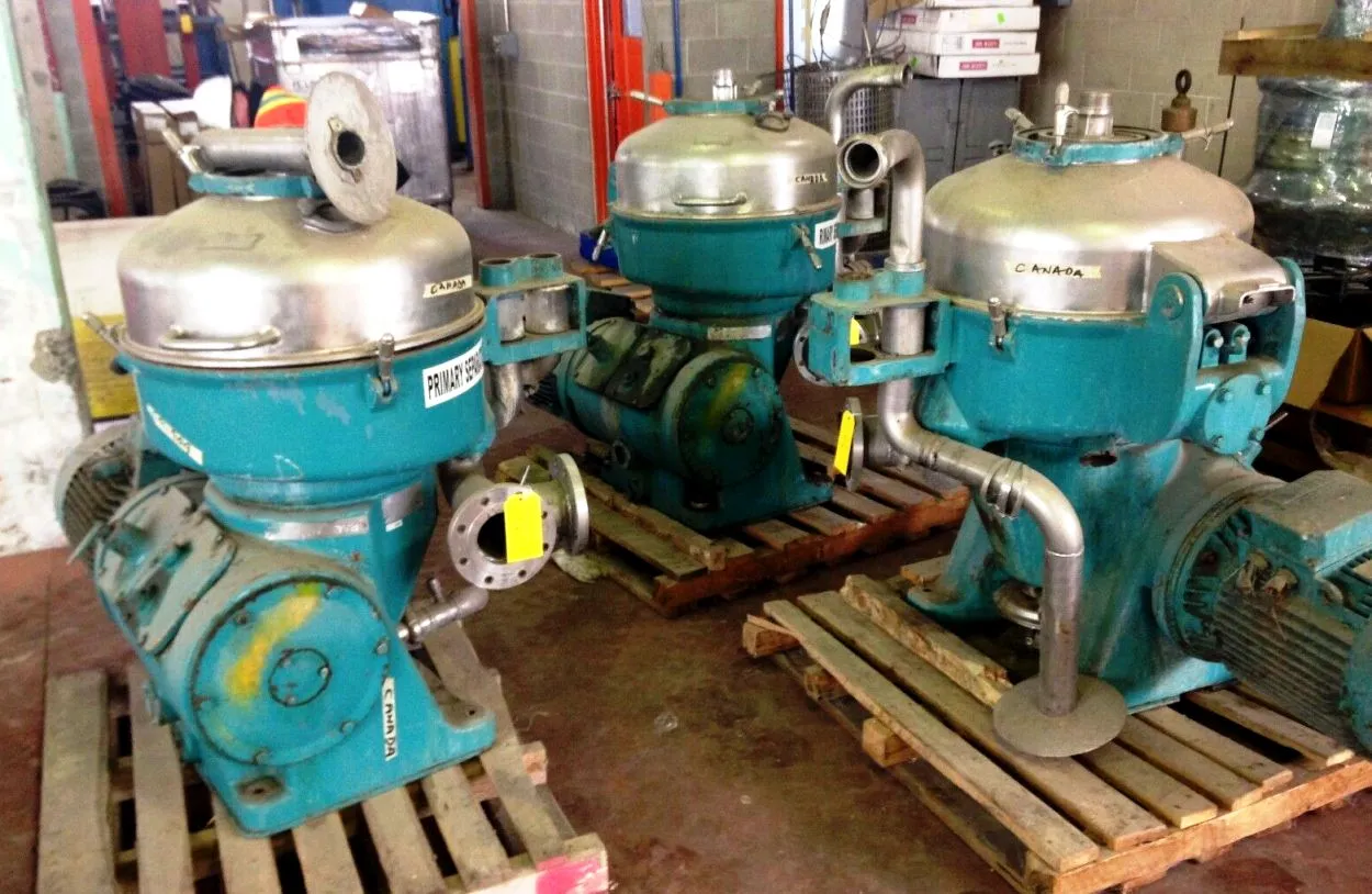 (3) Alfa-Laval TX 310S-34H-50 nozzle centrifuges, 316SS.