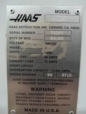 Used 2005 HAAS SL-30T CNC Lathes Ohio US | Legacy CNC Machinery, LLC #390646