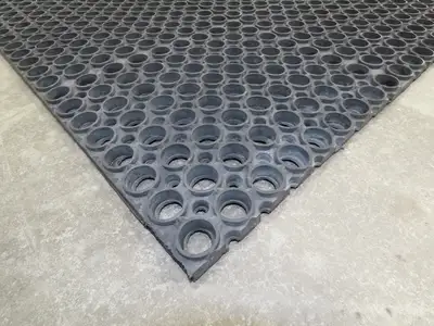 Add-A-Level M38780 Anti-Fatigue Black Rubber Floor Mat 36"x 96" Work Platform
