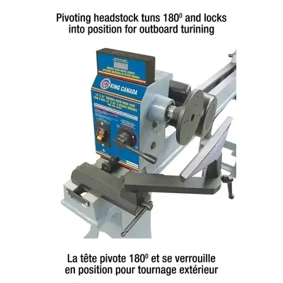 New | in-Stock KING CANADA KWL-1443VS Woodworking Lathes British Columbia CA | Lenmark #237631