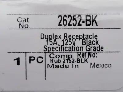 NEW PASS & SEYMOUR 26252-BK