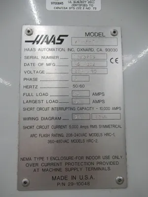 USED 2012 HAAS VF-3YT