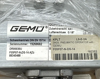 NEW GEMU F05F07-N-DS-14 AZü
