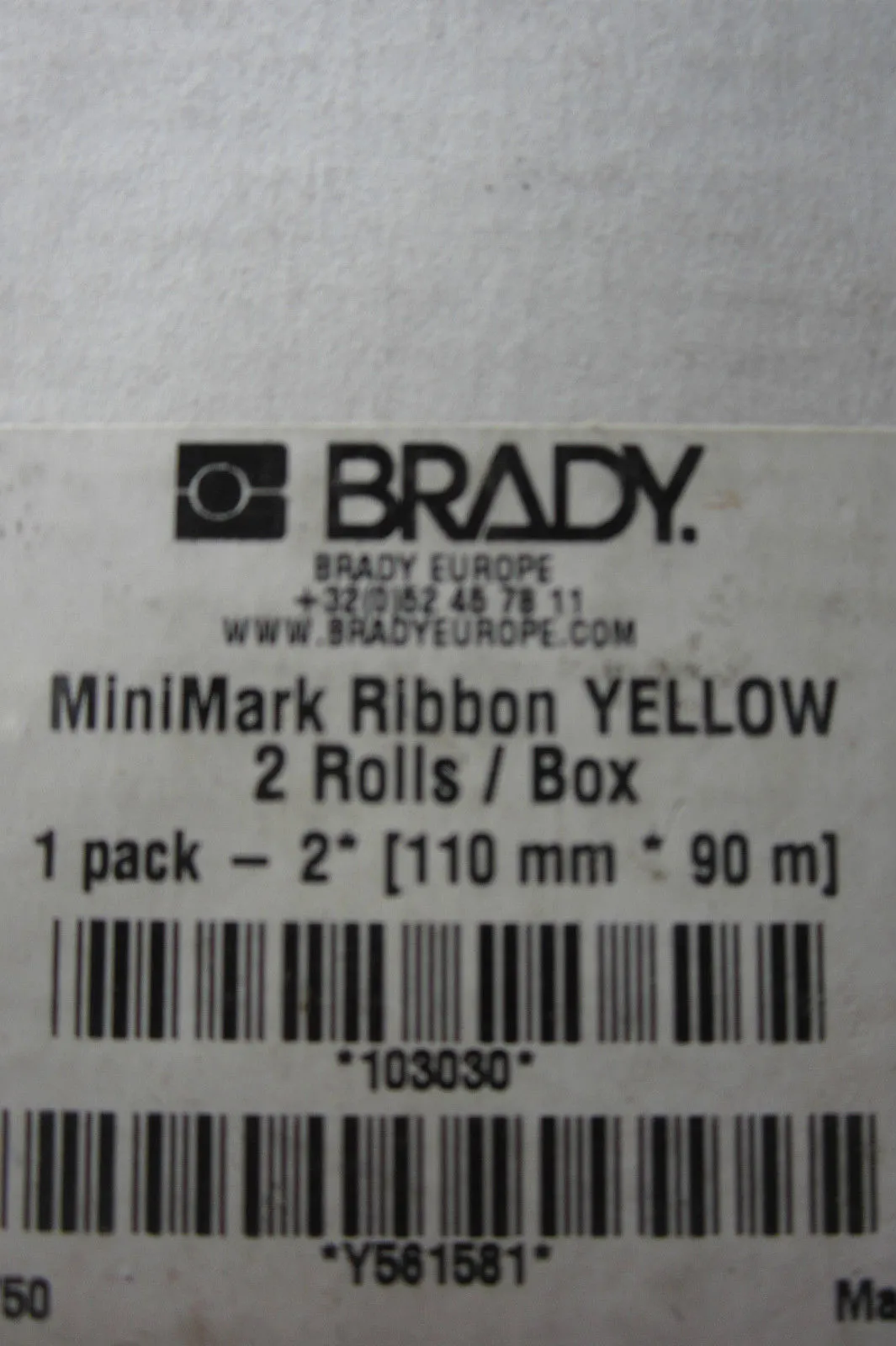 NEW BRADY 103030 MINIMARK RIBBON YELLOW