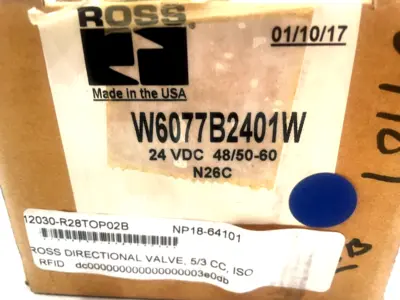 NEW ROSS CONTROLS W6077B2401W DIRECTIOBNAL VALVE