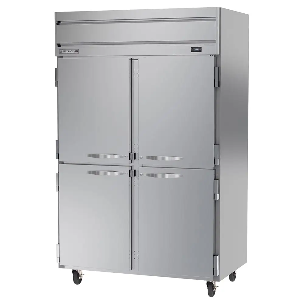 Beverage-Air HRS2HC-1HS 52" Two Section Reach In Refrigerator, (4) Left/right Hinge Solid Doors, 115v