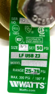 NEW WATTS LFU5B-Z3 CONTROL VALVE 3/4" LFU5BZ3