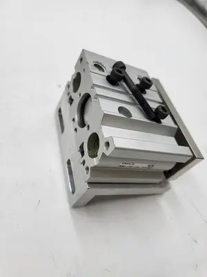 Used SMC SMC MGPM20TN-20Z GUIDED CYLINDER & SCREW DOWN ALUMINUM MOUNTING PLATE Pneumatic Cylinders | ND Industrial Surplus #1216902