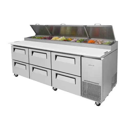 Turbo Air TPR-93SD-D6-N 93" Super Deluxe Pizza Prep Table w/ Refrigerated Base, 115v