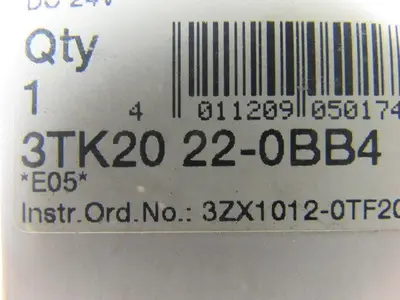 Siemens 3TK20 22-0BB4 Contactor AC-1:16A 400V 2NO+2NC 24VDC