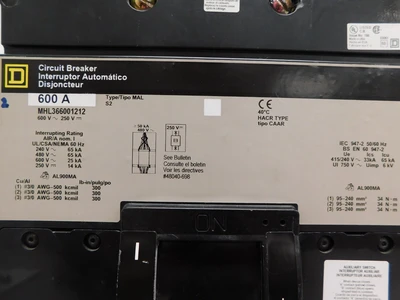 Used Square D MHL366001212 Circuit Breakers Ohio US | Equipment Recovery Corp. #1331115