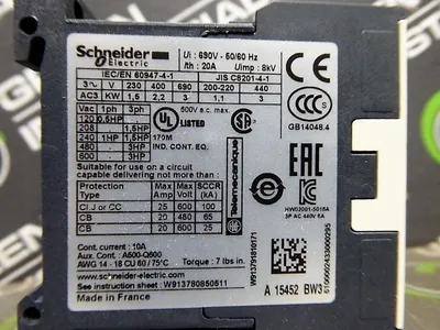 Schneider Electric LP4K0610BW3 Control Contactor 24VDC 3kW Max. 3HP New NIB