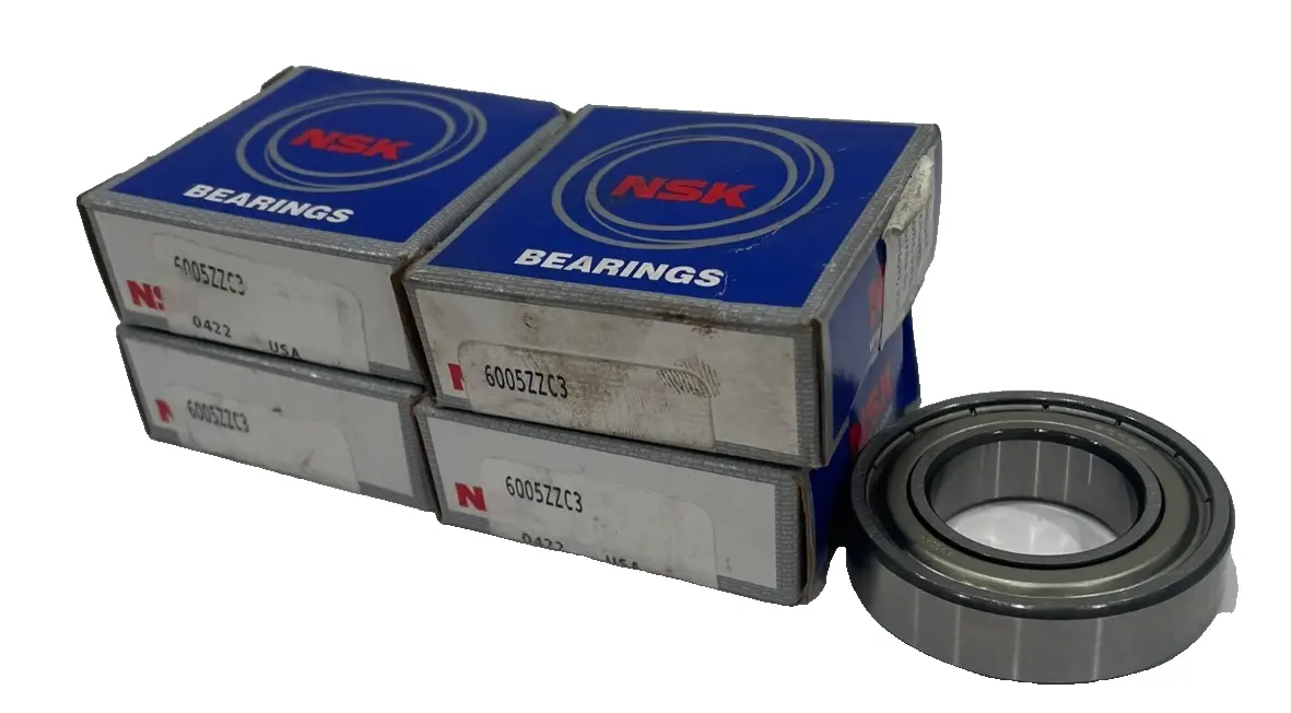 NEW LOT OF 4 NSK 6005ZZC3 DEEP GROVE BALL BEARING