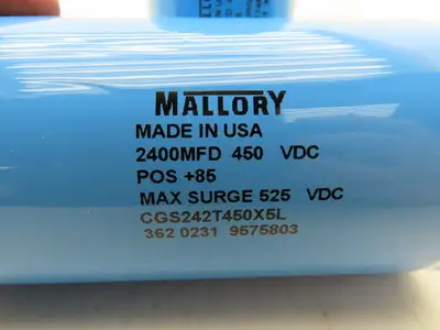 Mallory CGS242T450X5L Capacitor 2400 MFD 450 VDC  Lot of 2