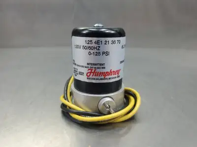 HUMPHREY 125-4E1-21-36-70 Solenoid Valve, 120V, 0-125PSI. 5D-3