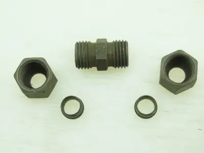 VOSS Steel Flareless Metric Straight Union Compression Fitting 8mm Tube LOT of 6