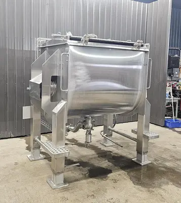 Used Feldmeier Ribbon Blender, 50 Cubic Feet, 304 Stainless Steel