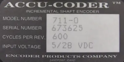 NEW ACCU-CODER 711-0 SHAFT ENCODER 7110 711-0600-0-S-6-D-S-N